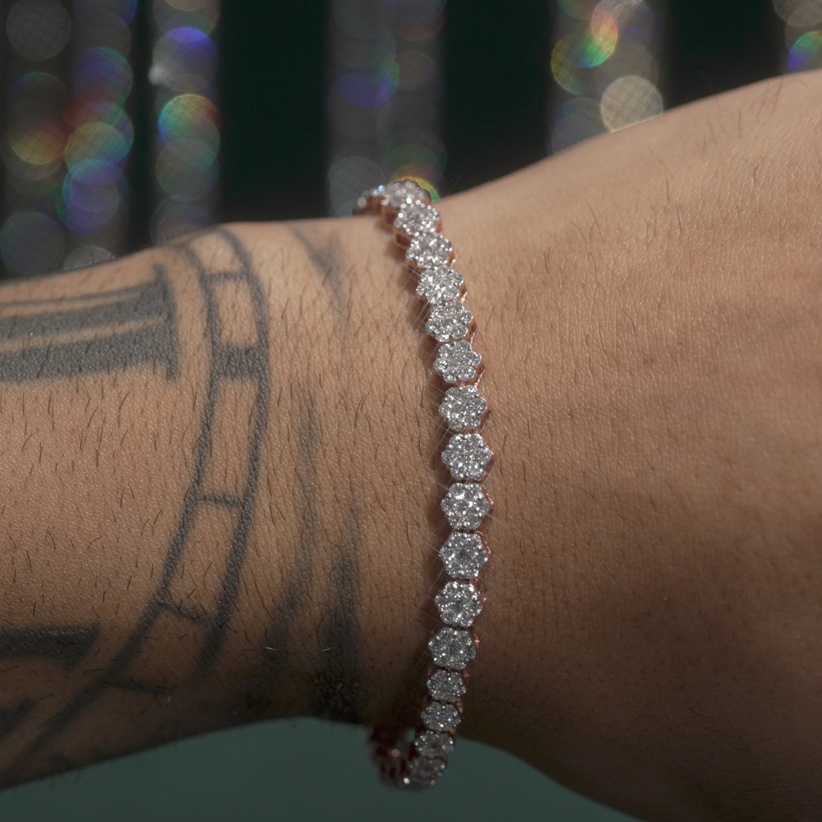 VVS Diamond Flower Set Gold Bracelet