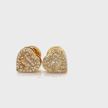 Baguette Heart Earrings