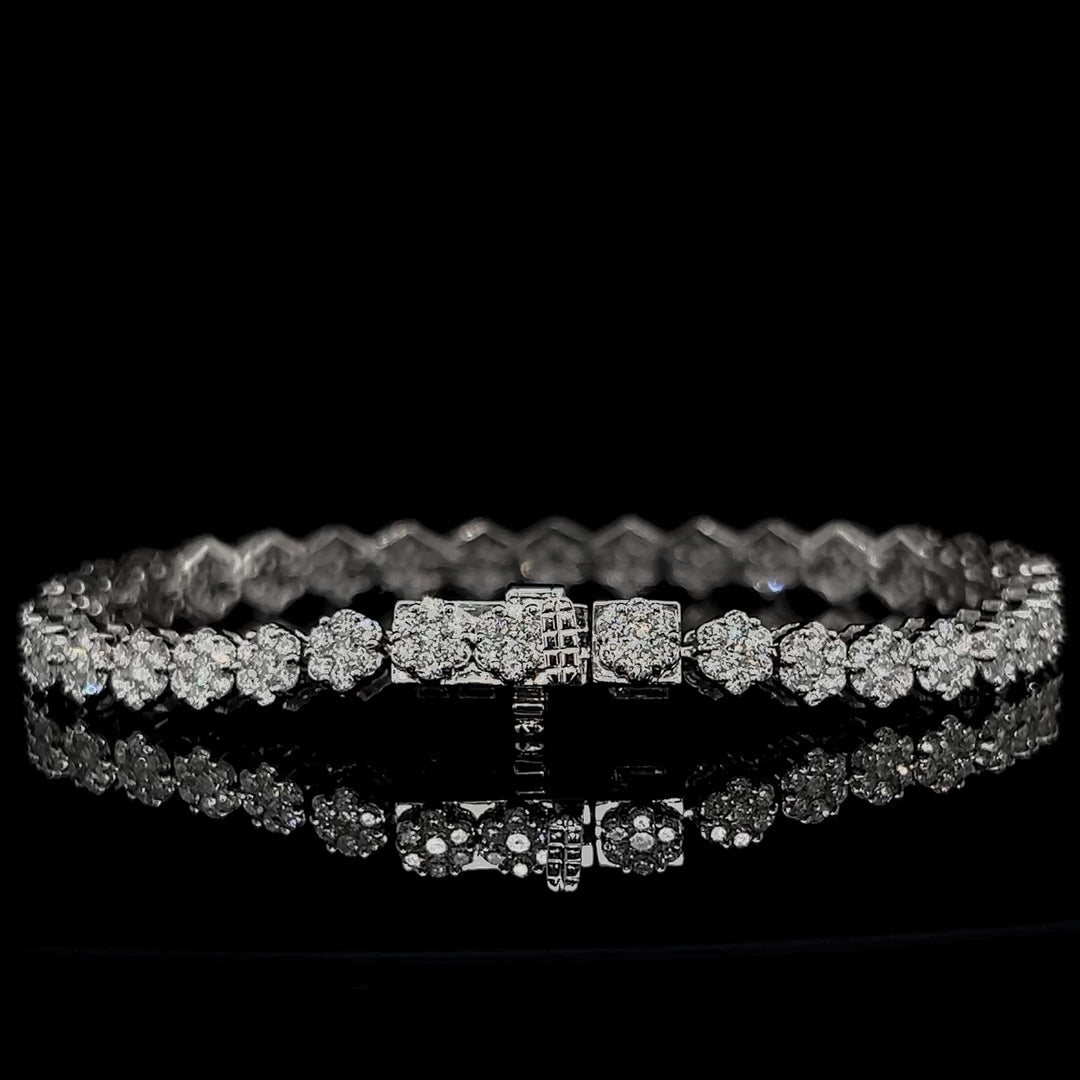 VVS Flower Stud Tennis Bracelet