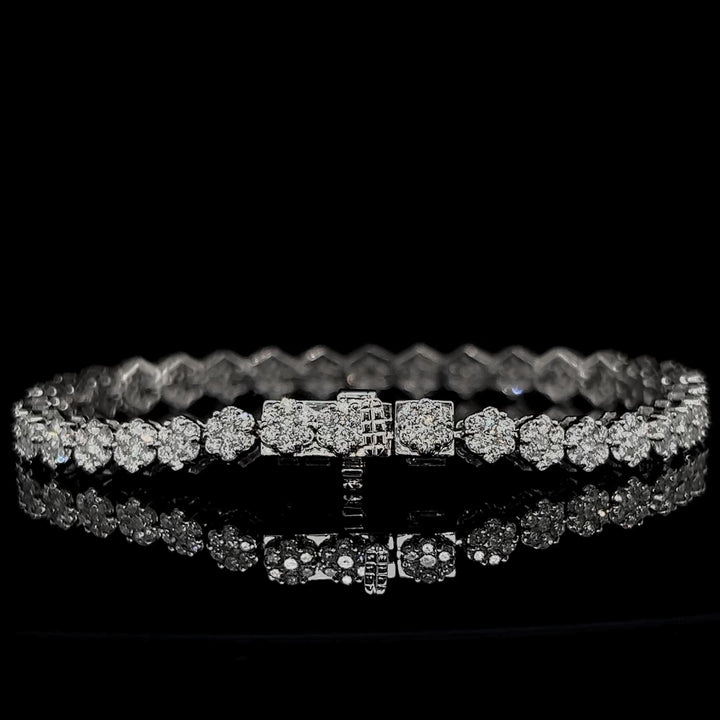 VVS Flower Stud Tennis Bracelet