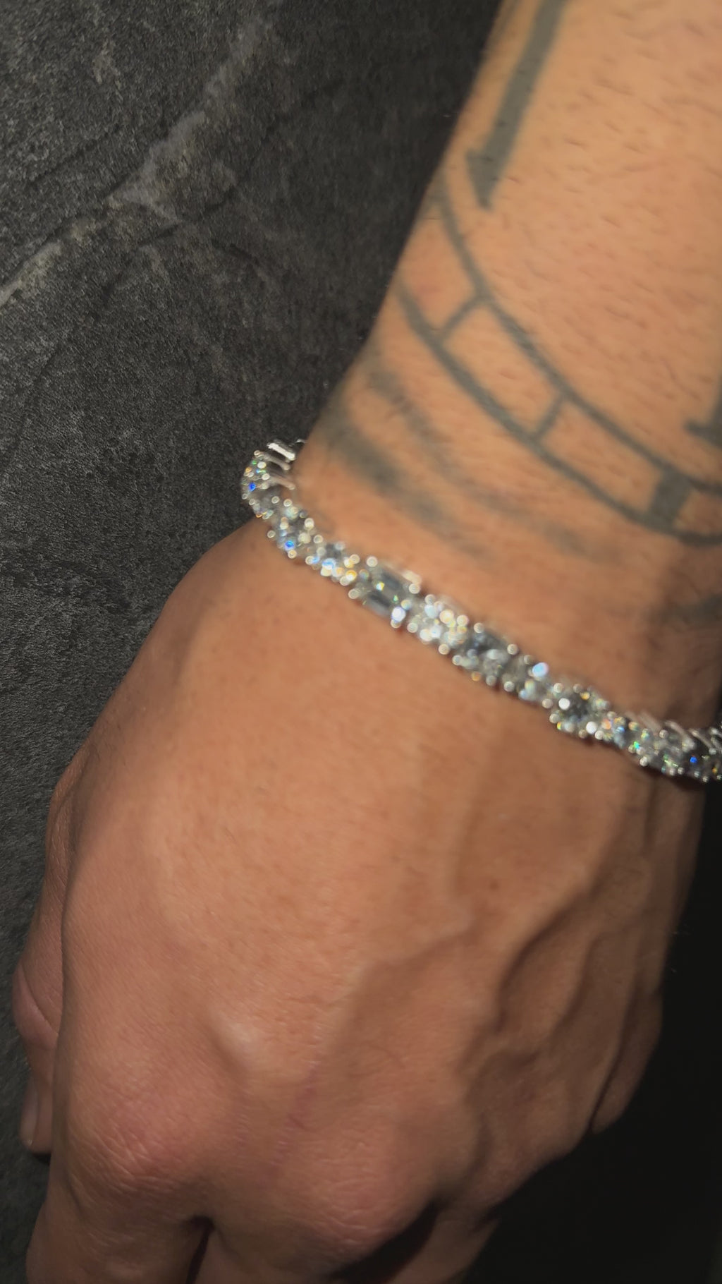 6mm Lab-Grown Diamond Tennis Bracelet for Men