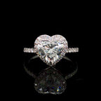2.5CT Heart Cut Diamond Halo Engagement Ring