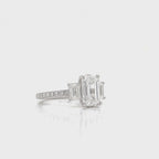 Emerald-Cut Lab Diamond Halo Ring