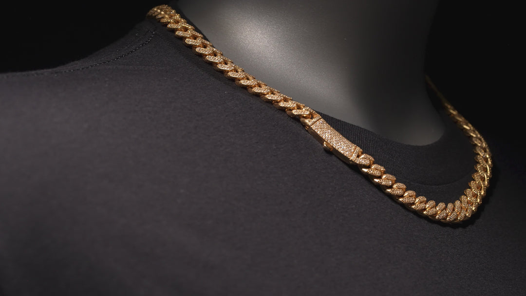 9MM Diamond Monaco Cuban Link Chain