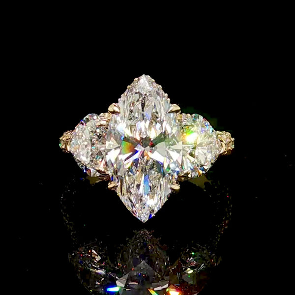 Diamond Marquise Three-Stone Ring