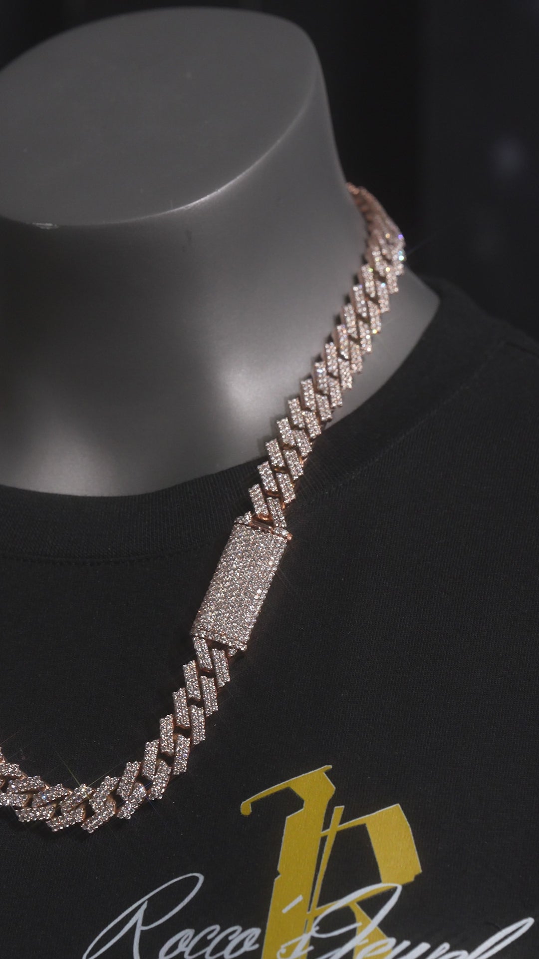 Luce Rosa 12MM Diamond Cuban Chain