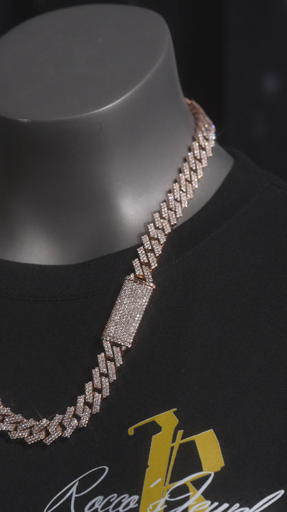 Luce Rosa 12MM Diamond Cuban Chain
