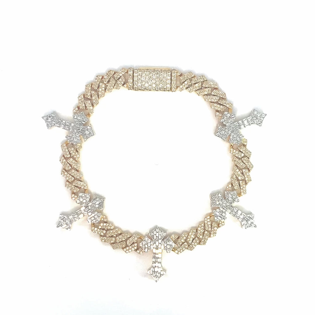 Diamond Cross Cuban Link Bracelet