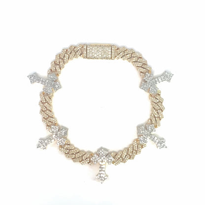 Diamond Cross Cuban Link Bracelet