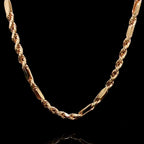 4MM FigaRope Semi-Solid Chain in 14KT Yellow Gold