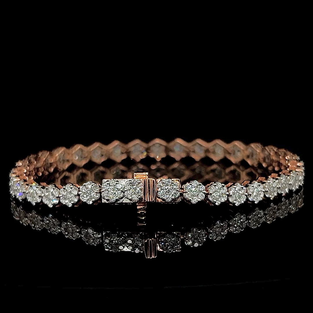 VVS Flower Stud Tennis Bracelet