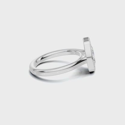 2 CT Pear Lab Diamond Bezel Engagement Ring