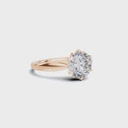 2 CT Round Brilliant Petal Solitaire Diamond Ring