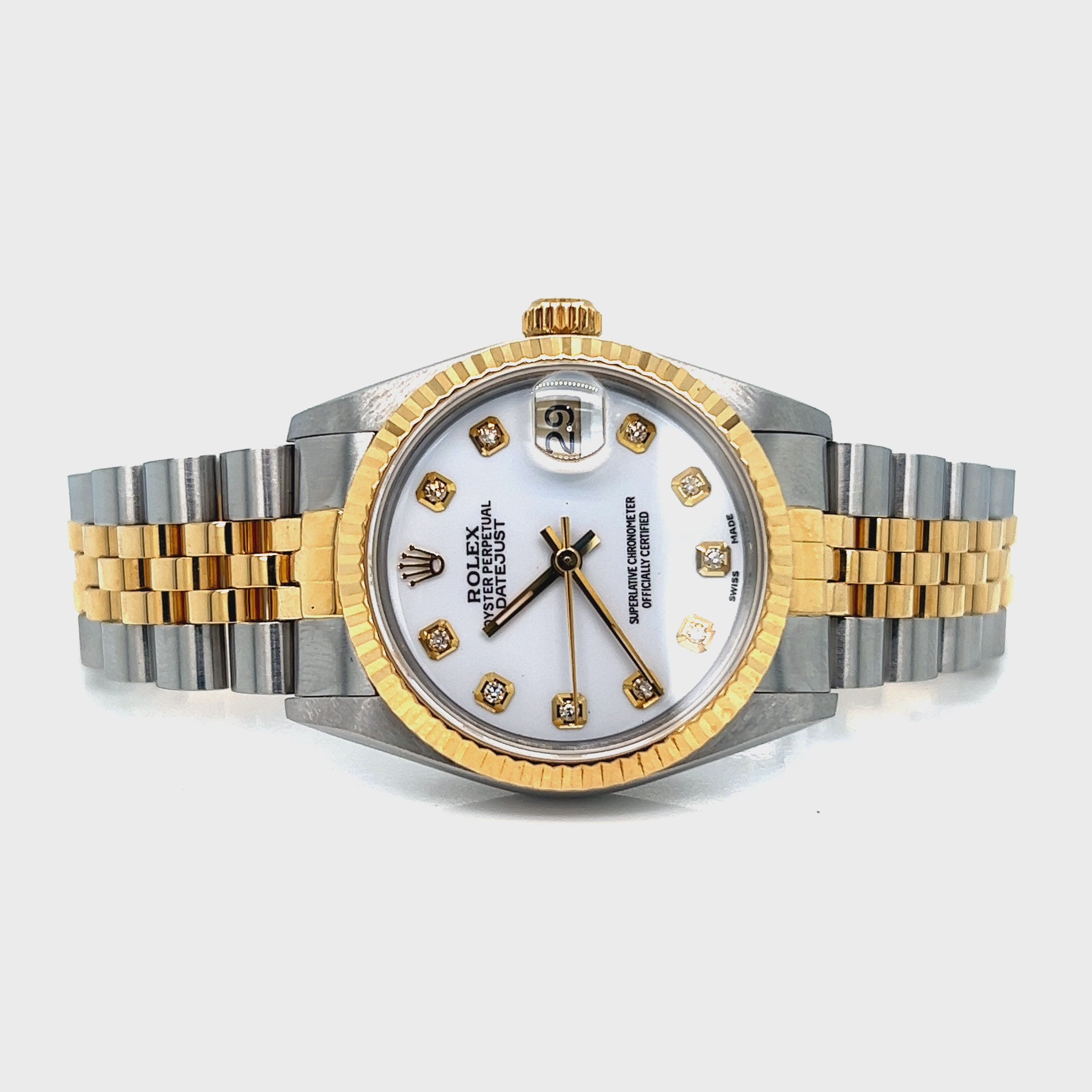 Ladies Rolex 31MM Datejust White Diamond Dial