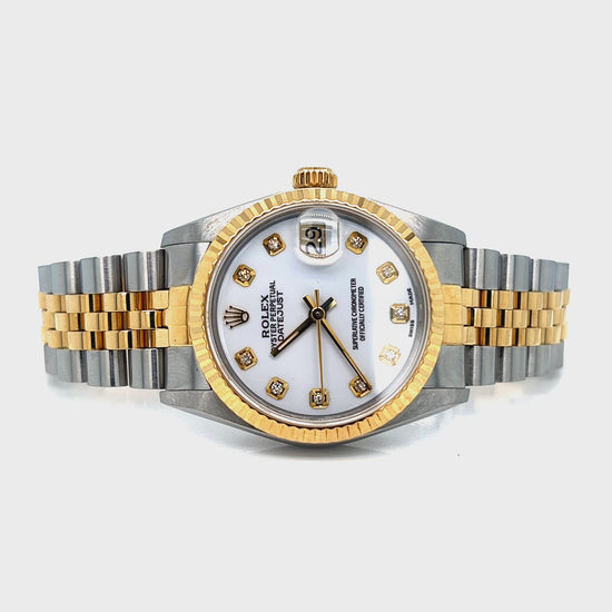 Ladies Rolex 31MM Datejust White Diamond Dial