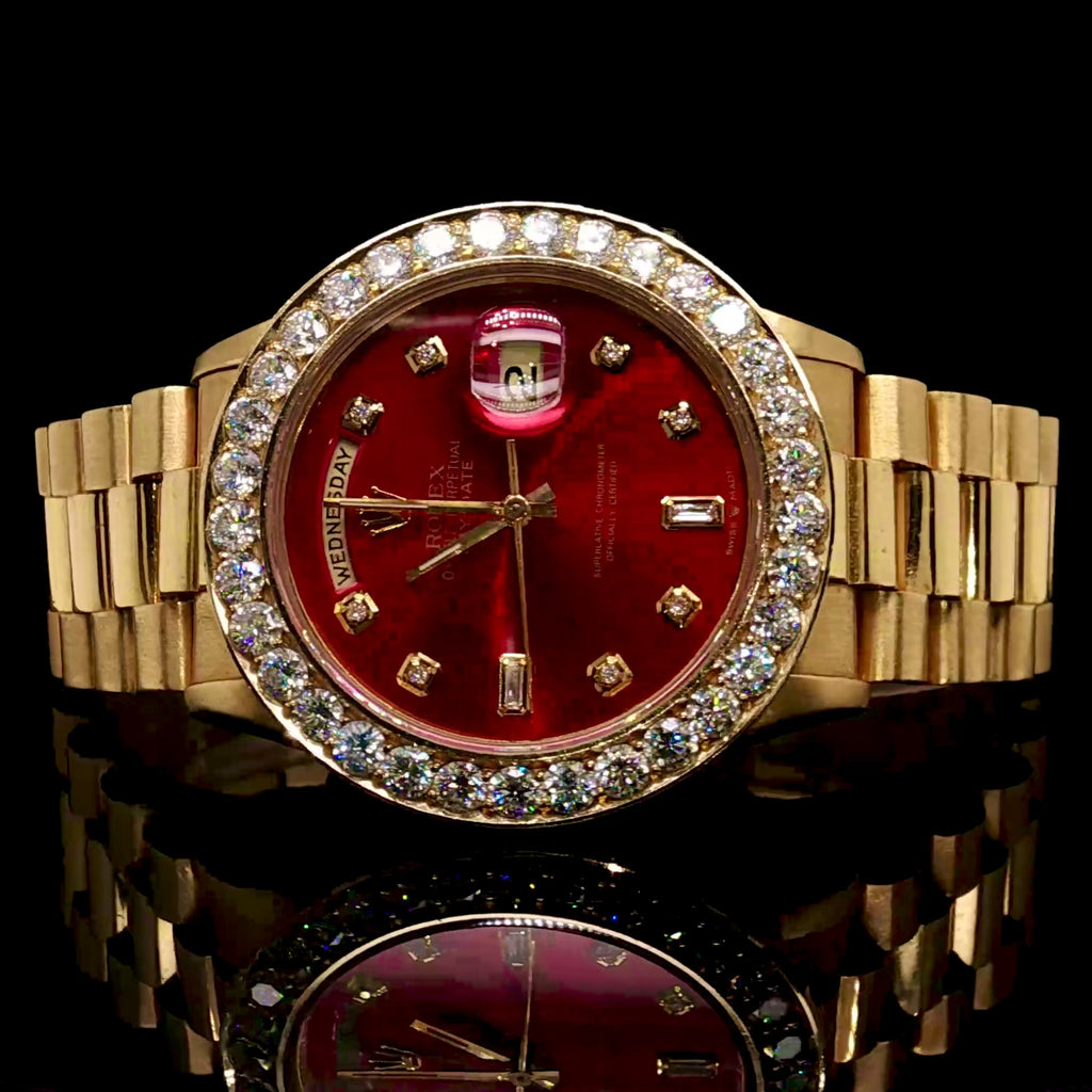 Rolex Day Date 36MM Presidential with 20 Pointer Diamond Bezel 18238