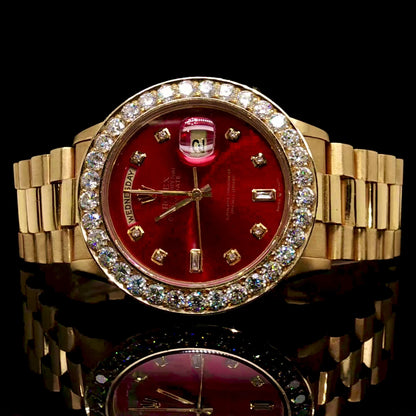 Rolex Day Date 36MM Presidential with 20 Pointer Diamond Bezel 18238