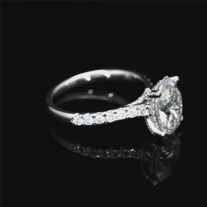 Oval-Cut Lab Diamond Ring