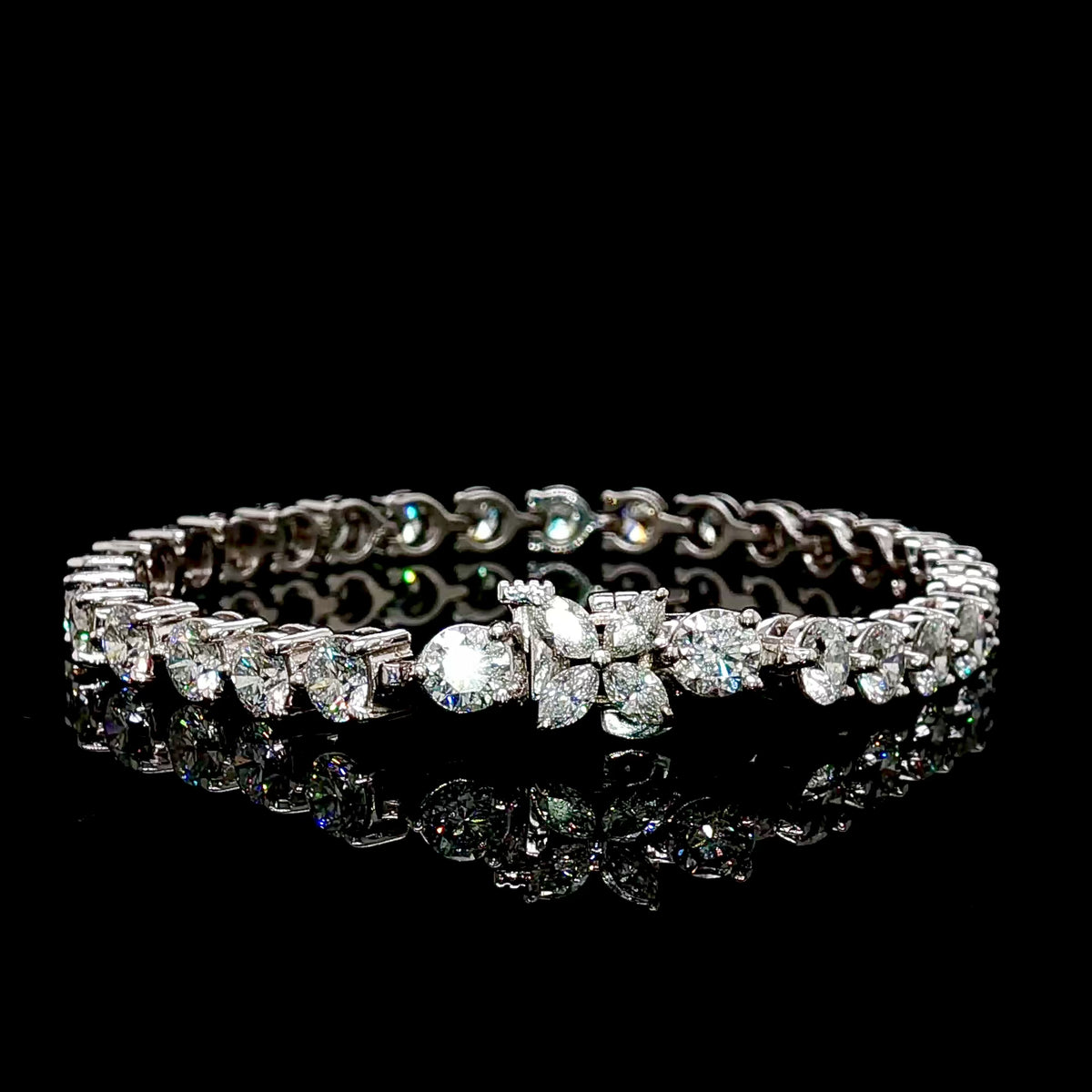 Natural Diamond Butterfly Tennis Bracelet