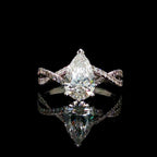 2CT Pear Split Shank Diamond Ring