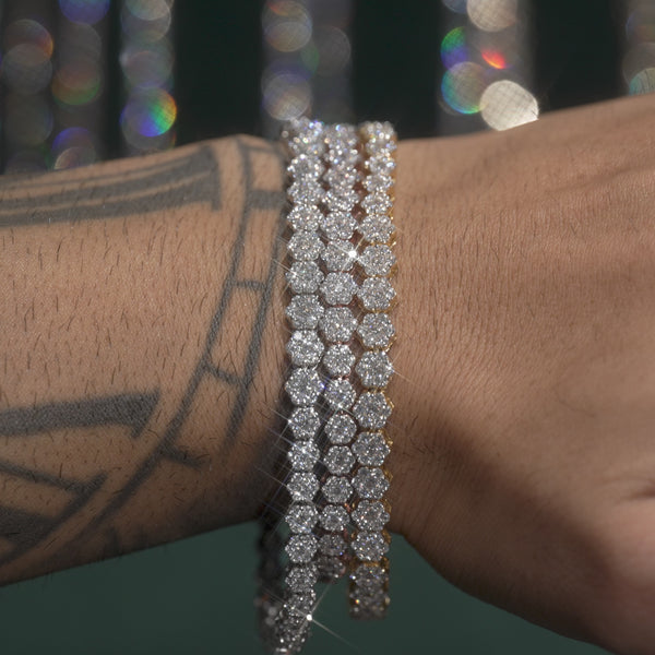 VVS Diamond Flower Set Gold Bracelet
