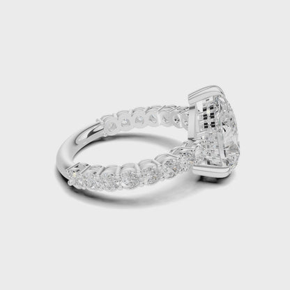 4 3/4 Pear Diamond Hidden Halo Eternity Ring