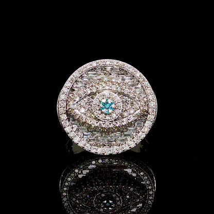 2 CT Diamond Mens Ring - Evil Eye