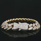 12.5MM Baguette Diamond Cuban Bracelet