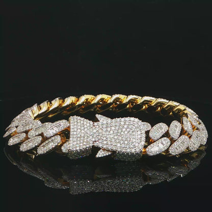 12.5MM Baguette Diamond Cuban Bracelet