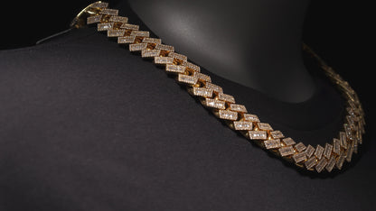 17MM Handmade Baguette Diamond Cuban Link