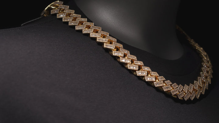 17MM Handmade Baguette Diamond Tight Cuban Link