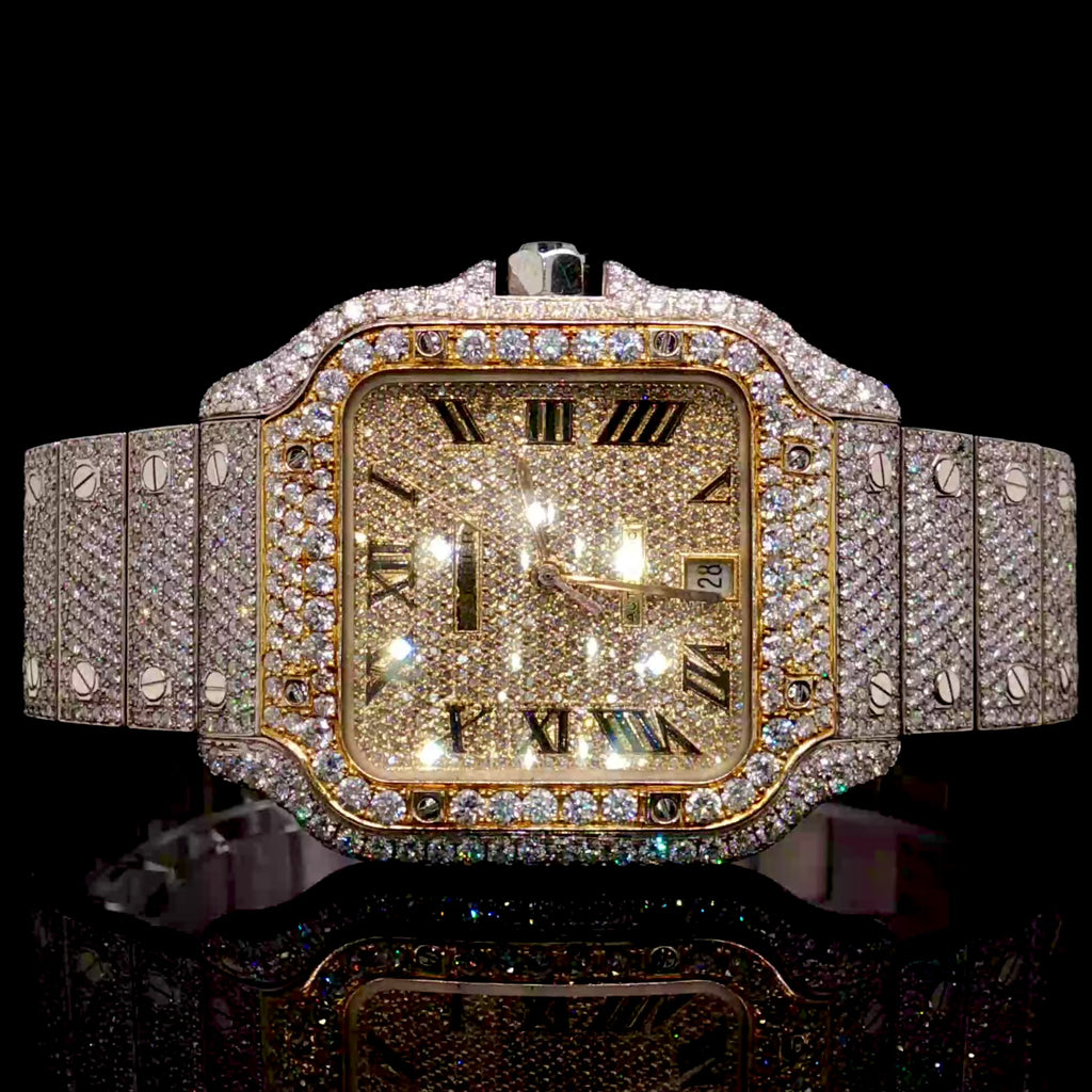 Diamond 19 CTW Cartier Santos Medium Two Tone