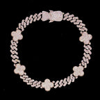 10KT White Gold Diamond Four Leaf Clover Bracelet