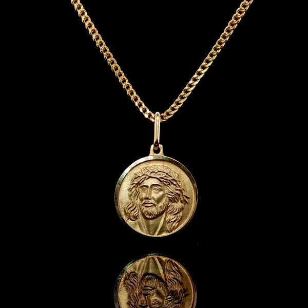 14Kt Solid Jesus Medallion
