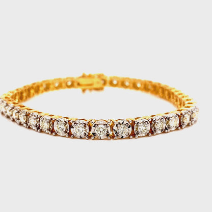 4.5MM Diamond Illusion Set Tennis Bracelet