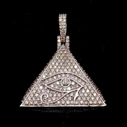 14K White Gold Diamond Eye of Horus Pendant