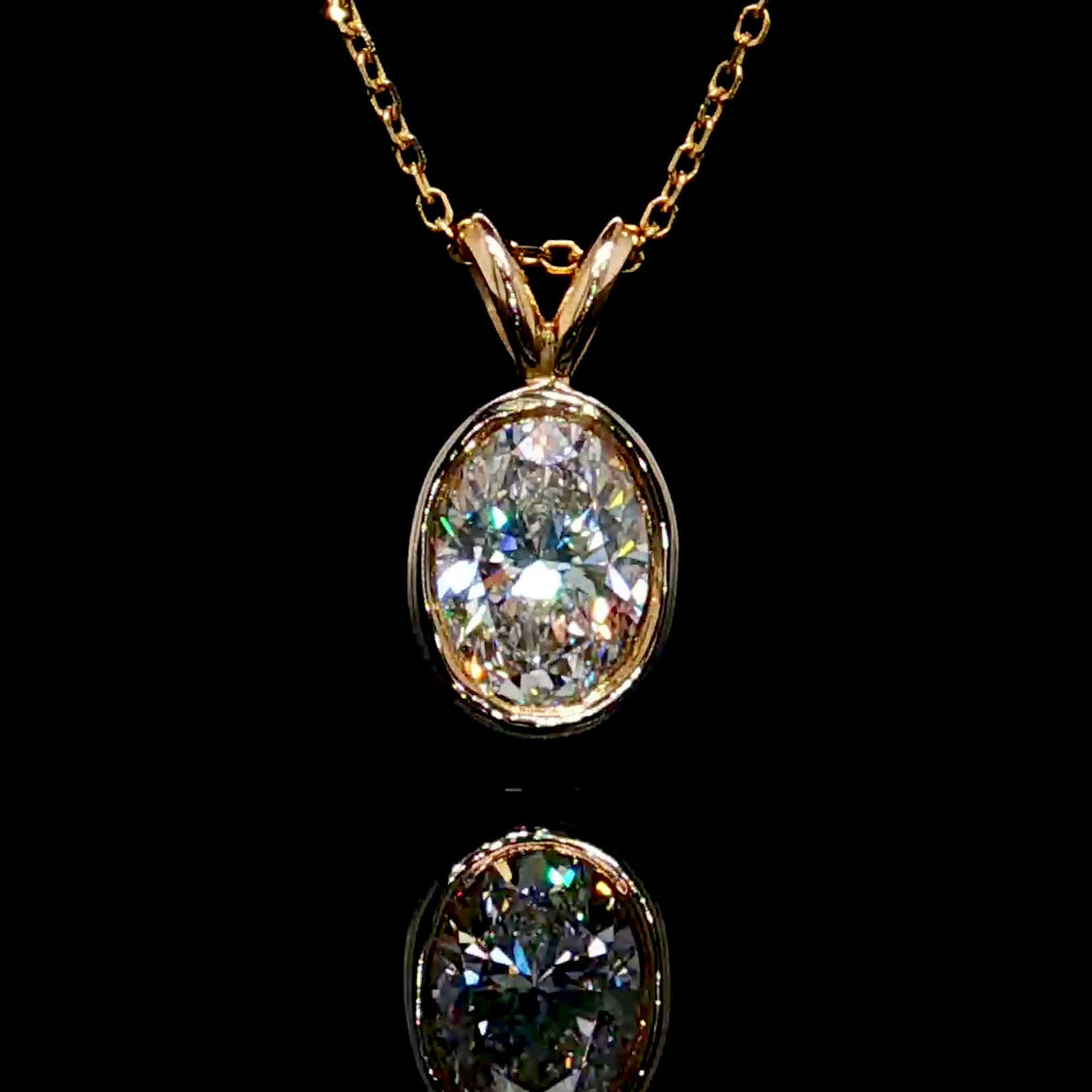 Oval Shape Diamond Pendant