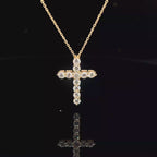 14k Gold Diamond Cross Necklace