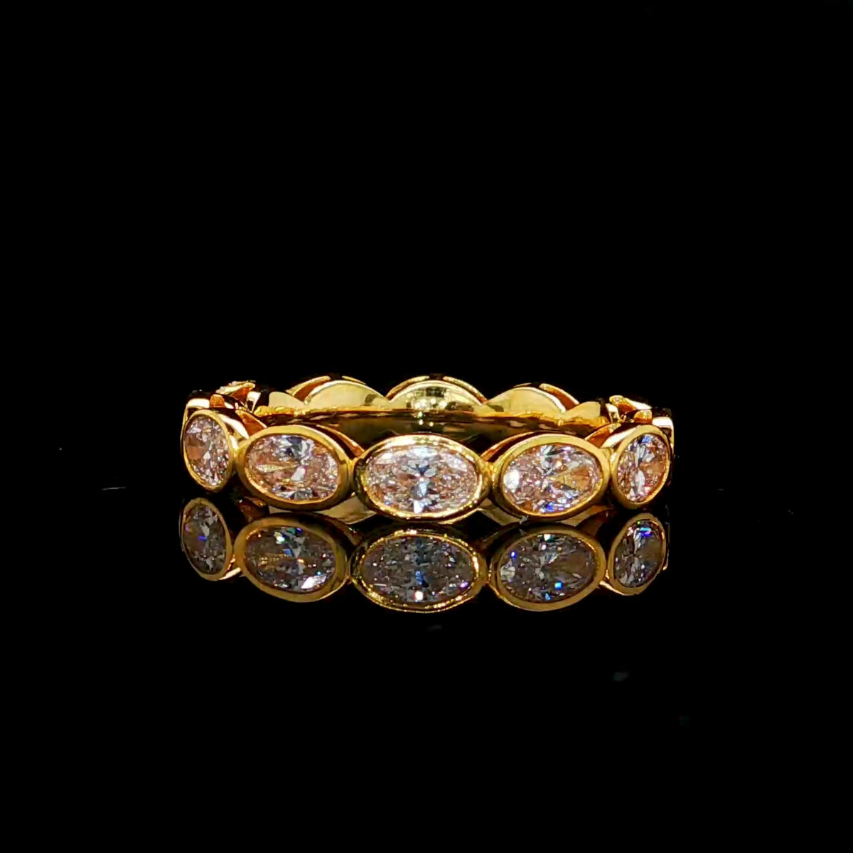 2.50CT Oval Diamond Engagement Eternity Band