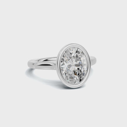 Modern 2.2 CT Oval Bezel Solitaire Ring