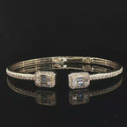 14k Gold Female Bangle Natural Diamonds
