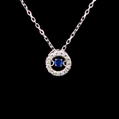 Floating Blue Sapphire Charm Necklace