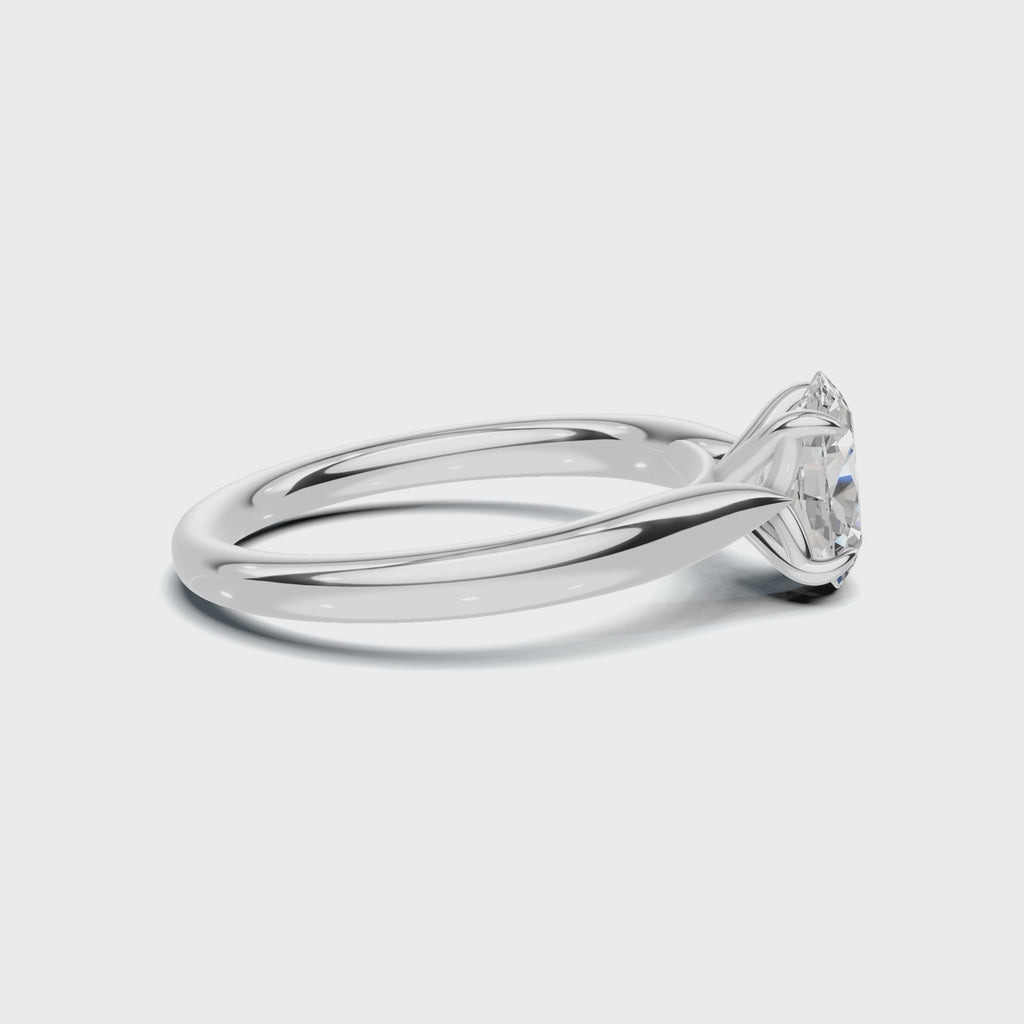 Classic 1 CT Oval Solitaire Lab Diamond Ring