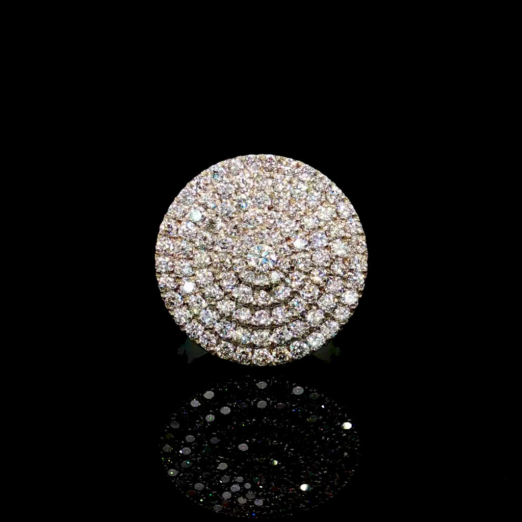 14k White Gold Diamond Round Men’s Ring