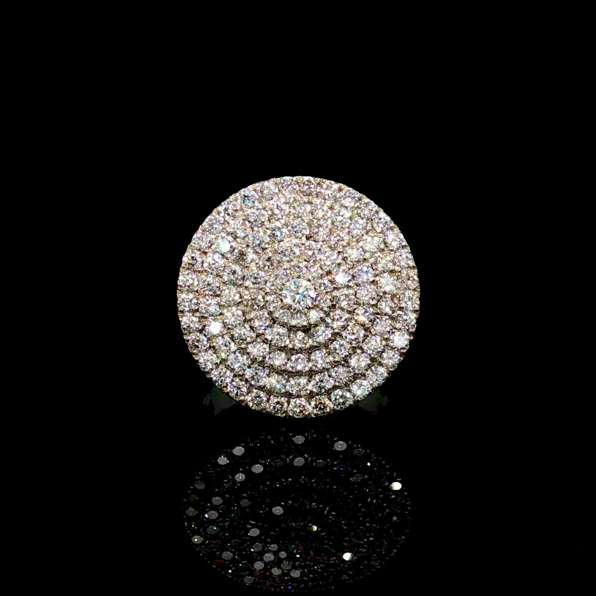 14k White Gold Diamond Round Men’s Ring