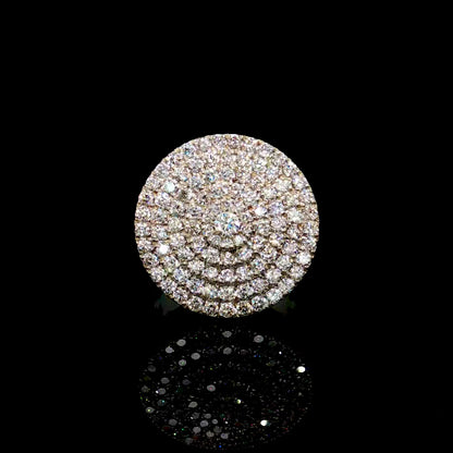 14k White Gold Diamond Round Men’s Ring