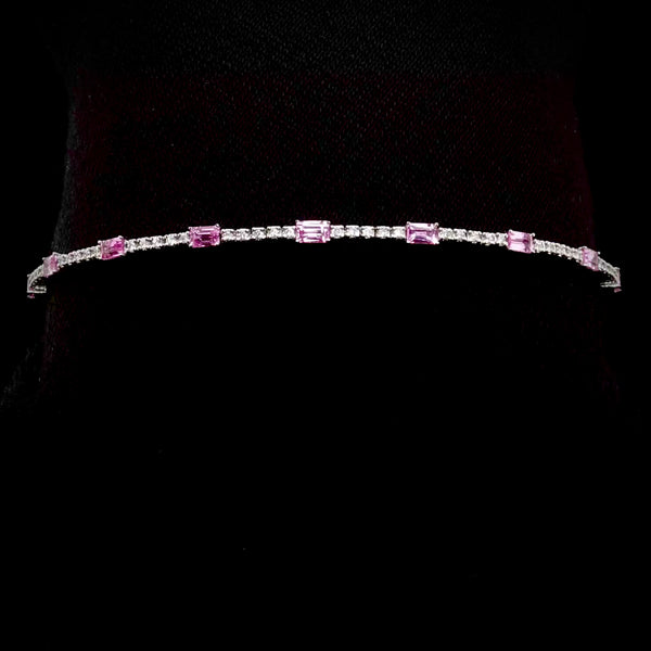 14k Gold Pink Diamond Bangle