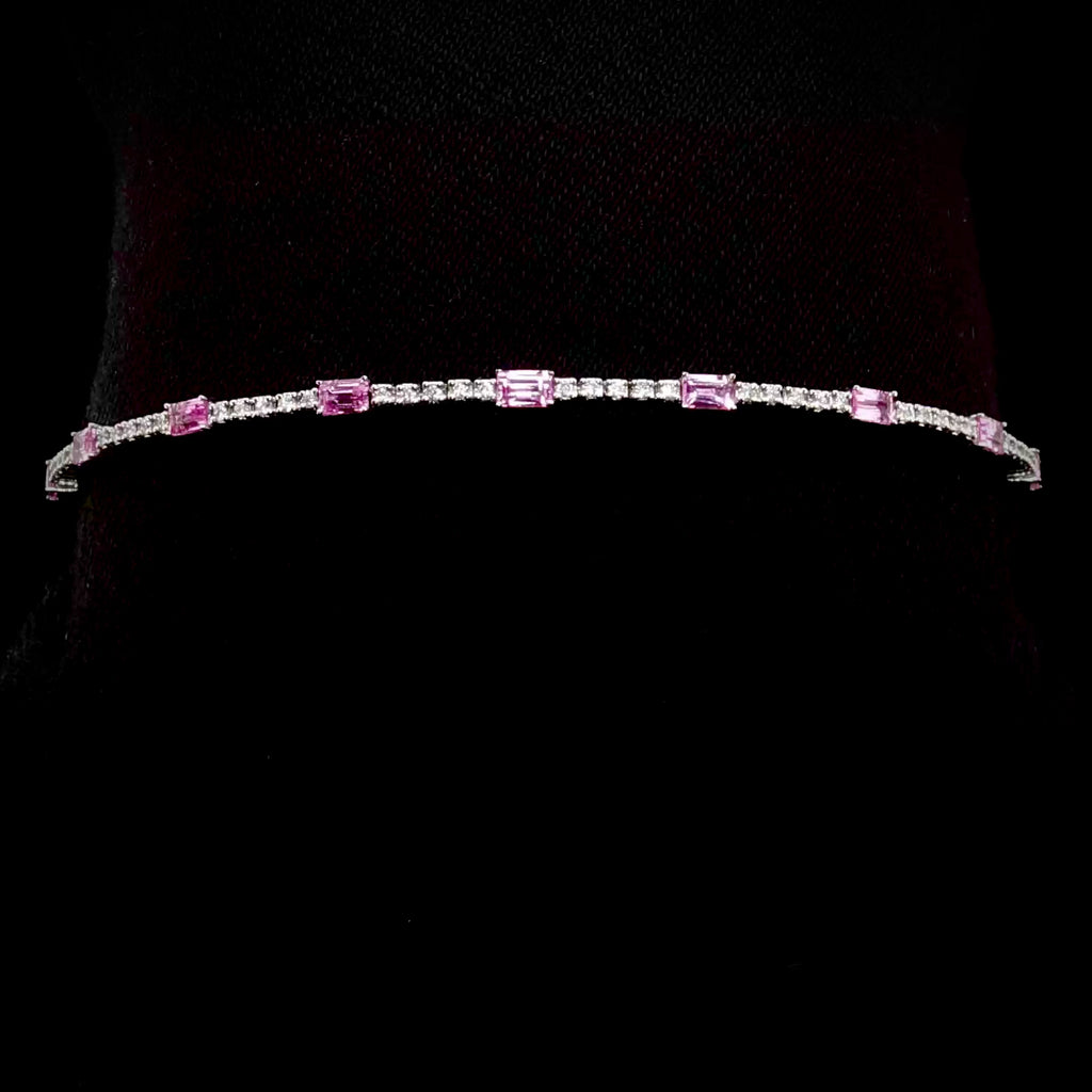 14k Gold Pink Diamond Bangle