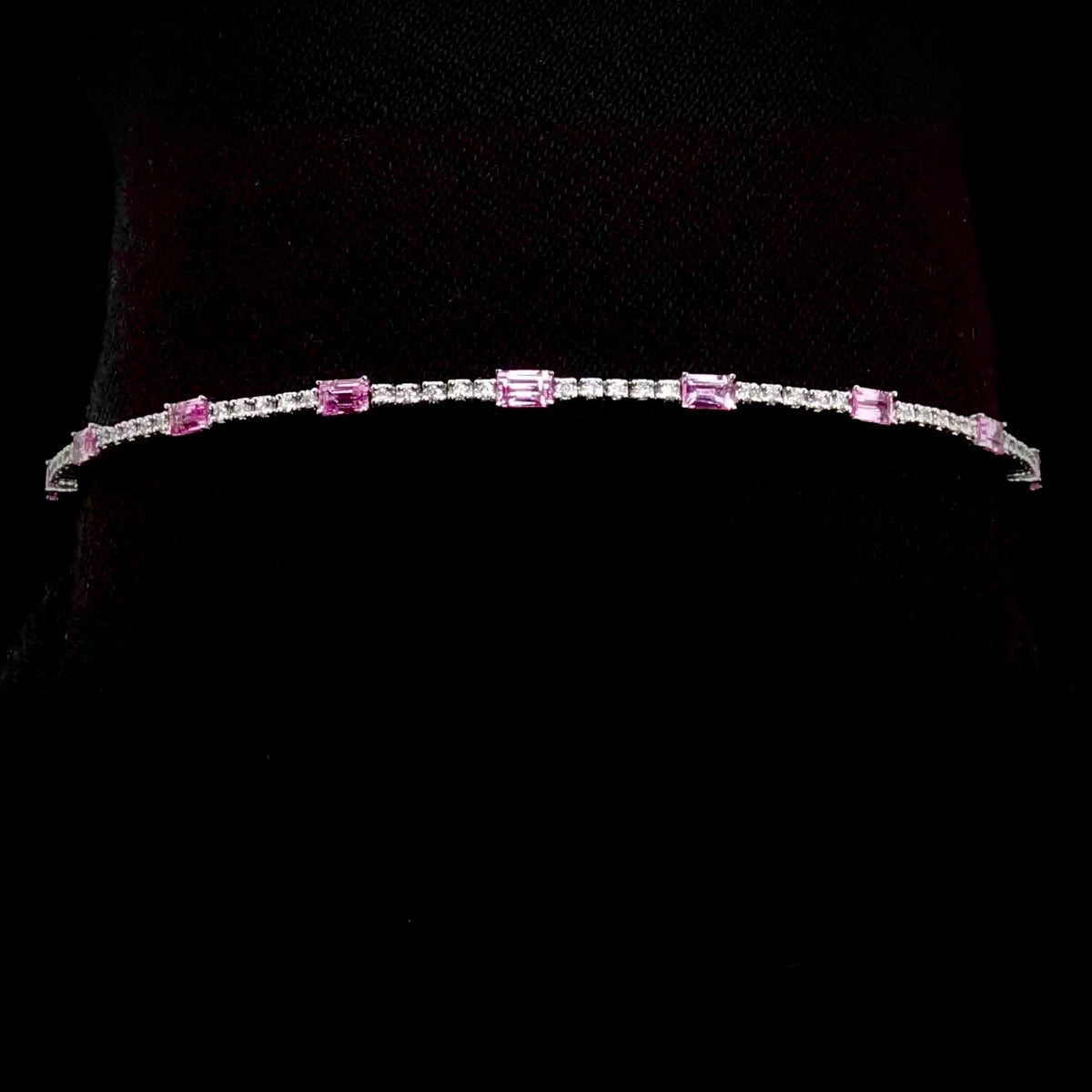 14k Gold Pink Diamond Bangle
