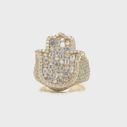 Emerald Shape Diamond Hamsa